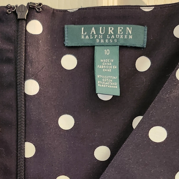 Lauren,  Ralph Lauren Black and white Polka-dot dress,  Sz 10 EUC - Picture 3 of 4